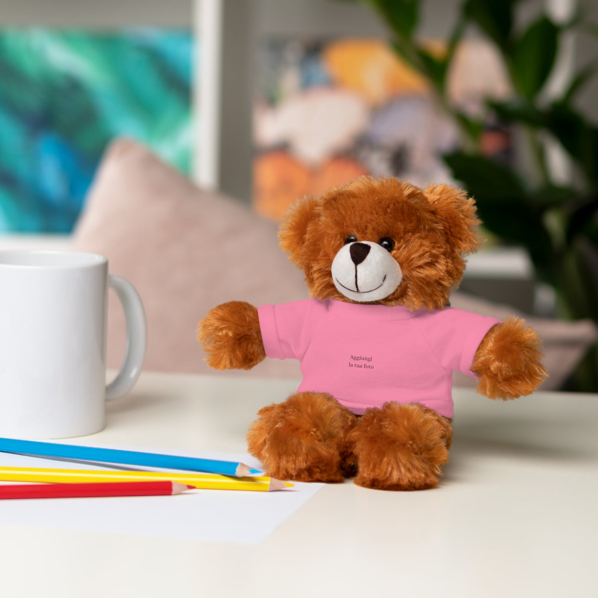 Peluche Personalizzato con Maglietta in Cotone – Orso, Coniglietto, Panda e Altri Animaletti 🧸