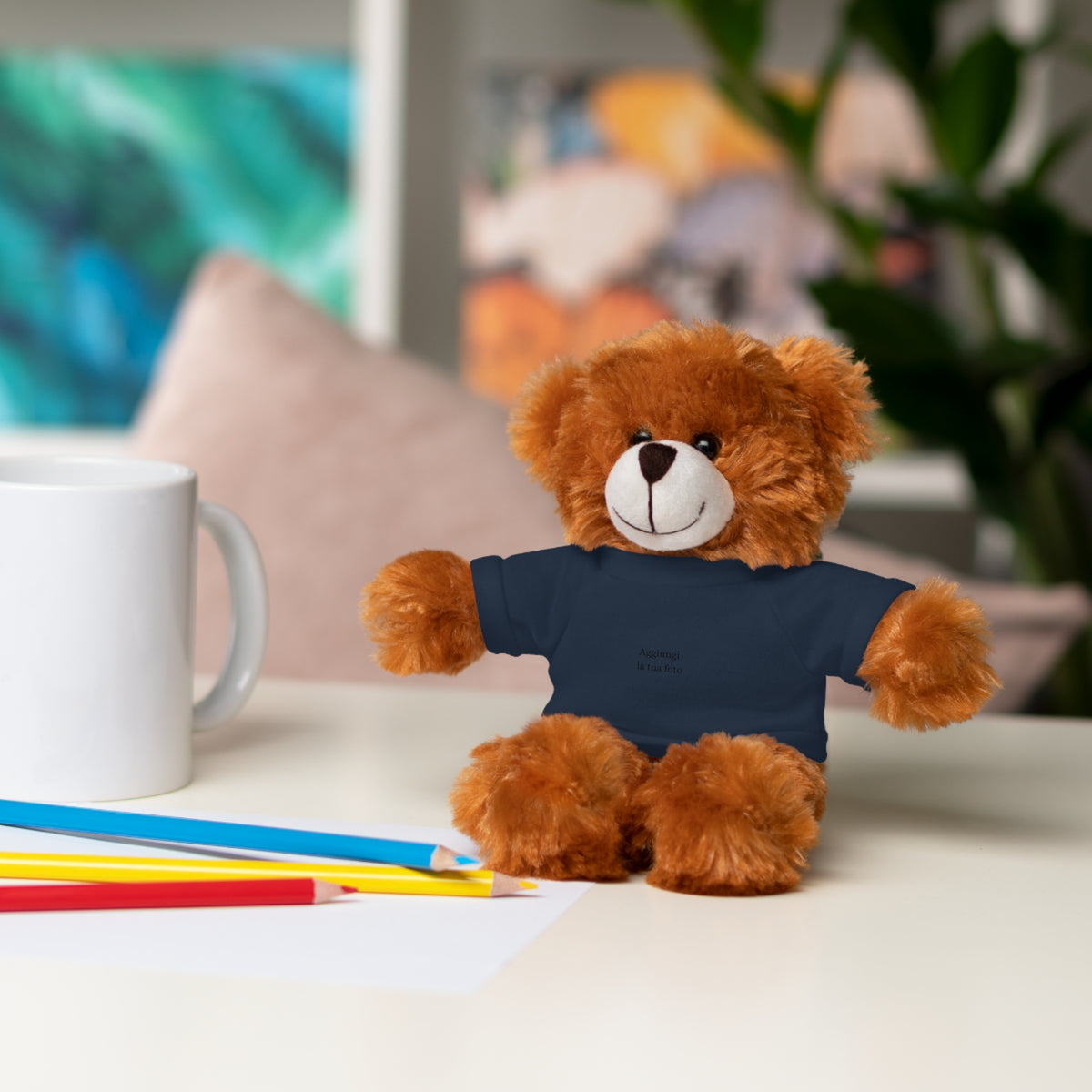 Peluche Personalizzato con Maglietta in Cotone – Orso, Coniglietto, Panda e Altri Animaletti 🧸