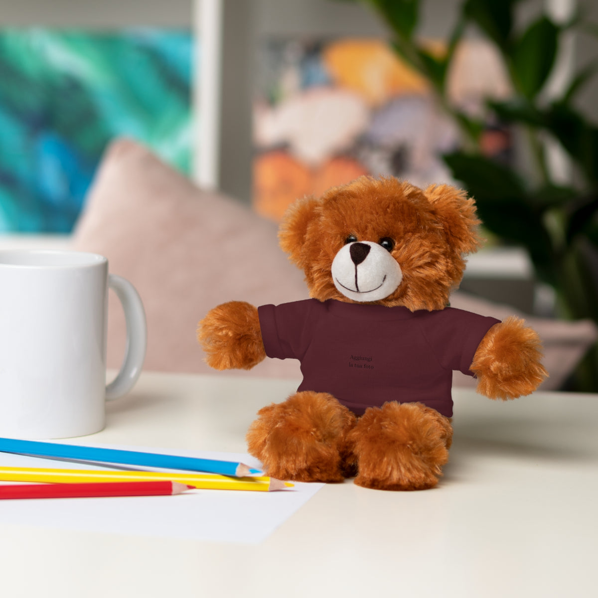 Peluche Personalizzato con Maglietta in Cotone – Orso, Coniglietto, Panda e Altri Animaletti 🧸