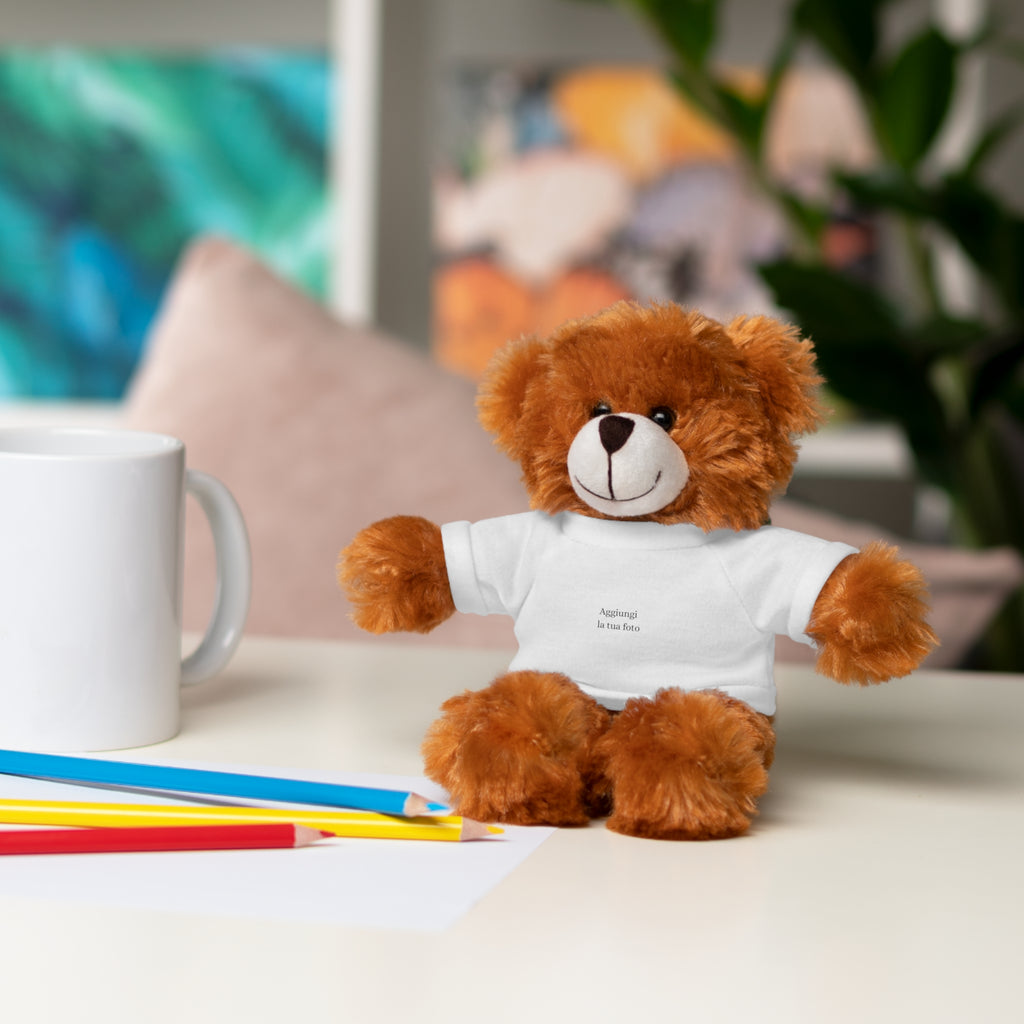Peluche Personalizzato con Maglietta in Cotone – Orso, Coniglietto, Panda e Altri Animaletti 🧸